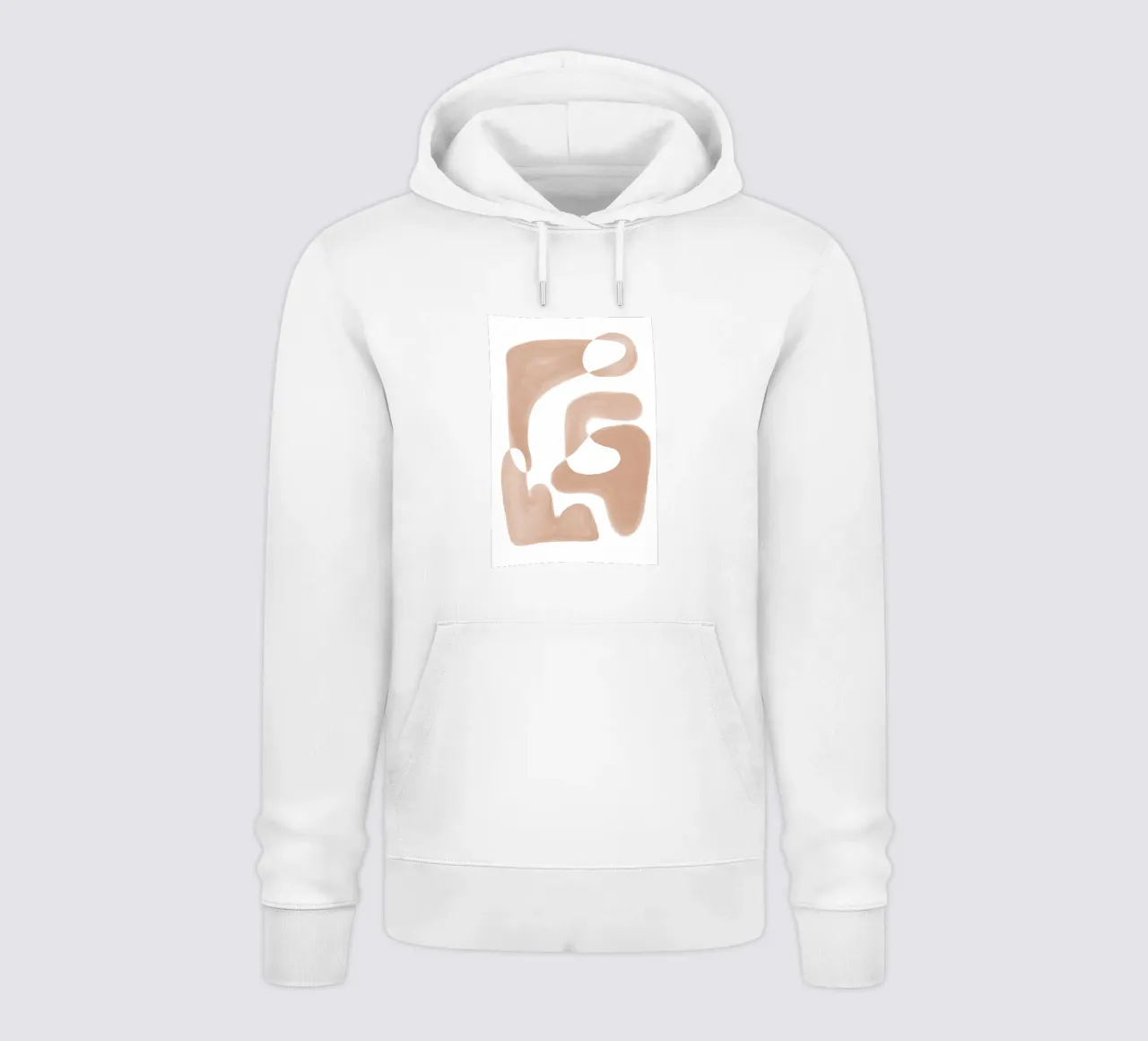 Forme astratte curve di colore marrone felpa con cappuccio da Melloi Art Print