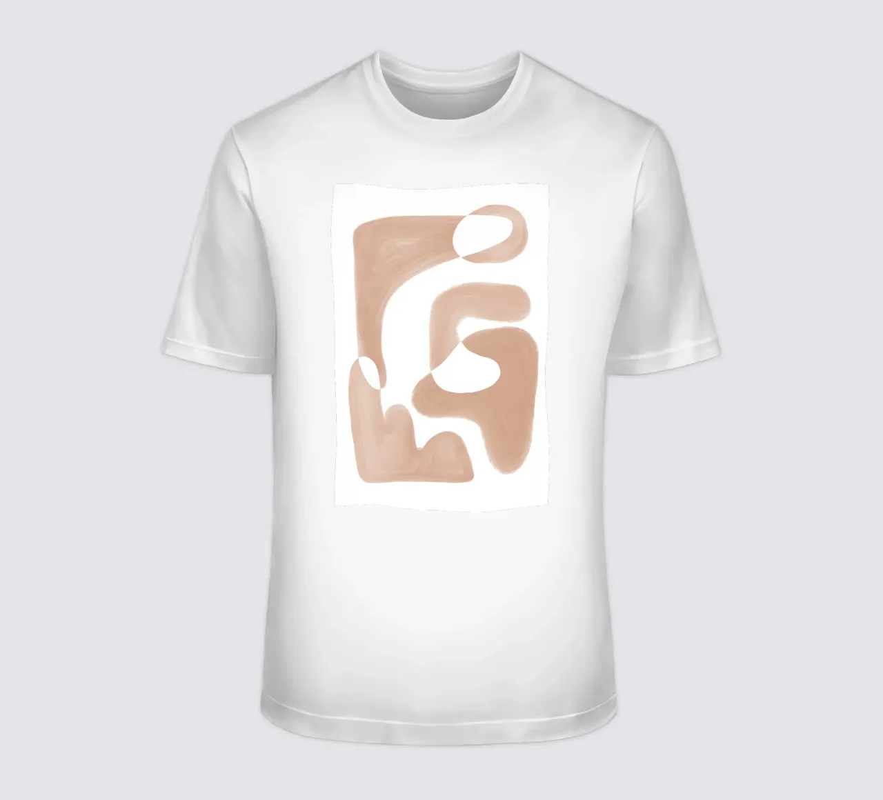 Forme astratte curve di colore marrone t-shirt da Melloi Art Print