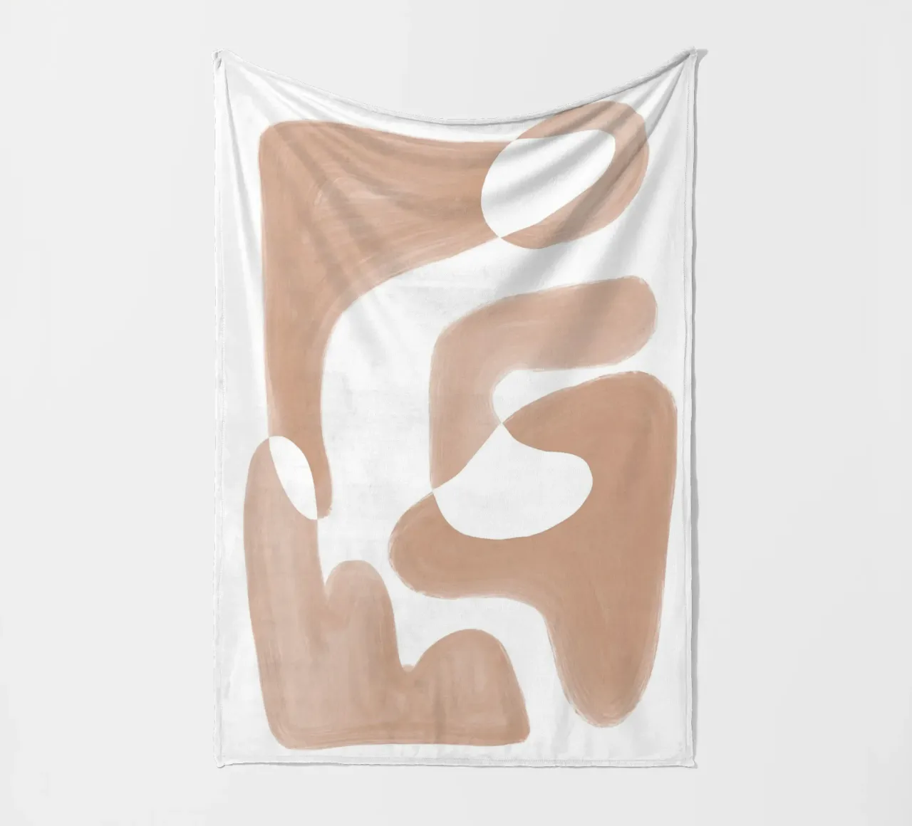 Forme astratte curve di colore marrone coperta in pile da Melloi Art Print