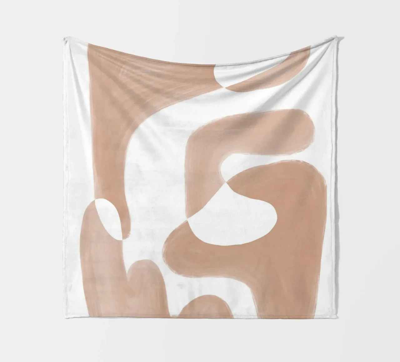 Forme astratte curve di colore marrone coperta in pile da Melloi Art Print