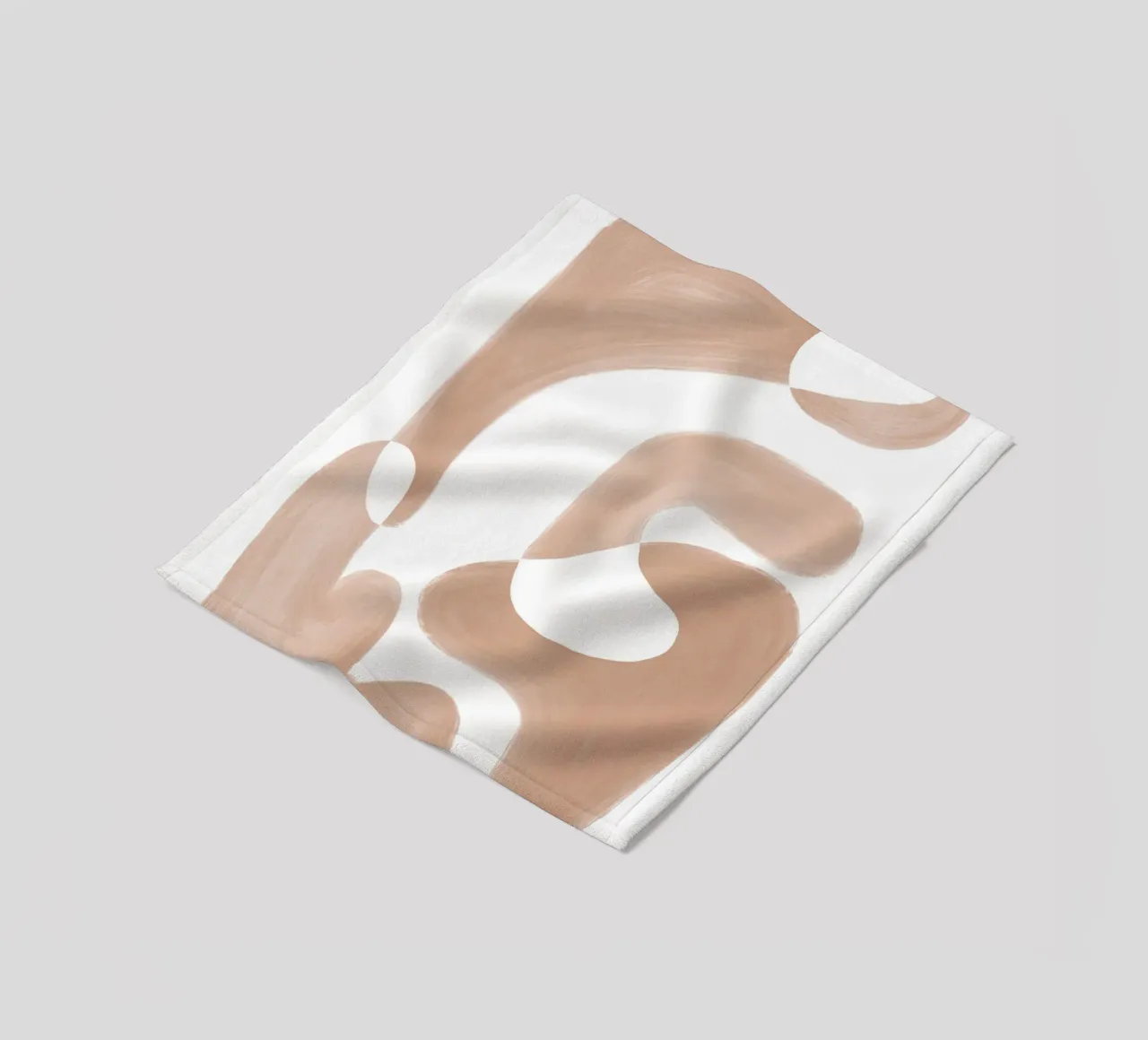 Forme astratte curve di colore marrone coperta in pile da Melloi Art Print