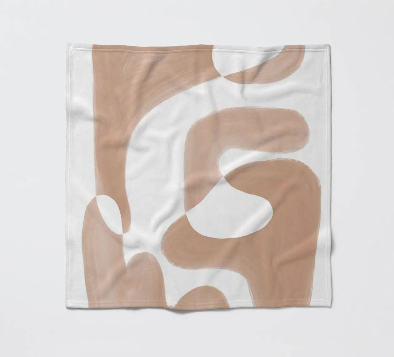 Forme astratte curve di colore marrone coperta in pile da Melloi Art Print