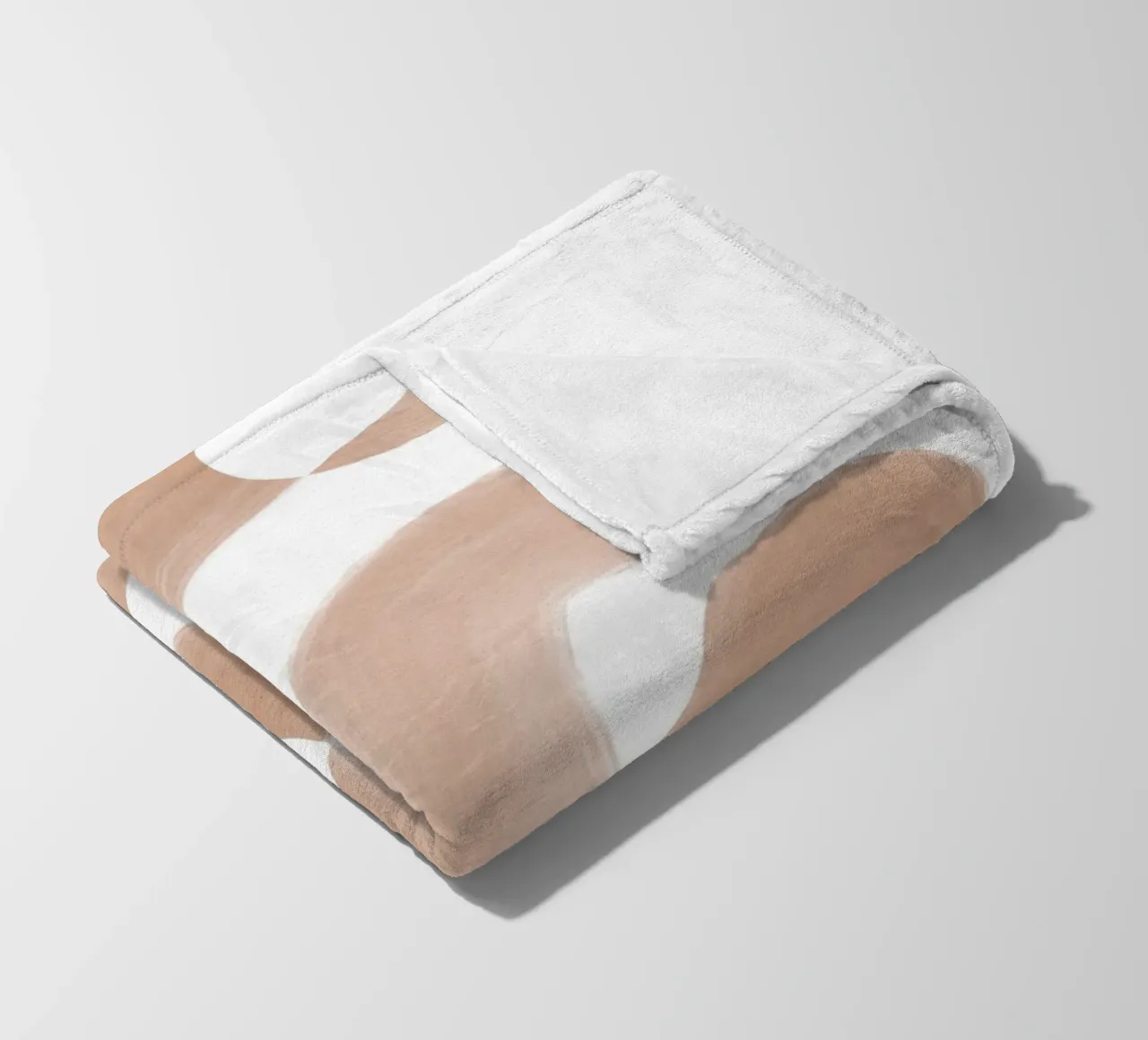 Abstract Brown Curved Shapes fleece blanket by Melloi Art Print