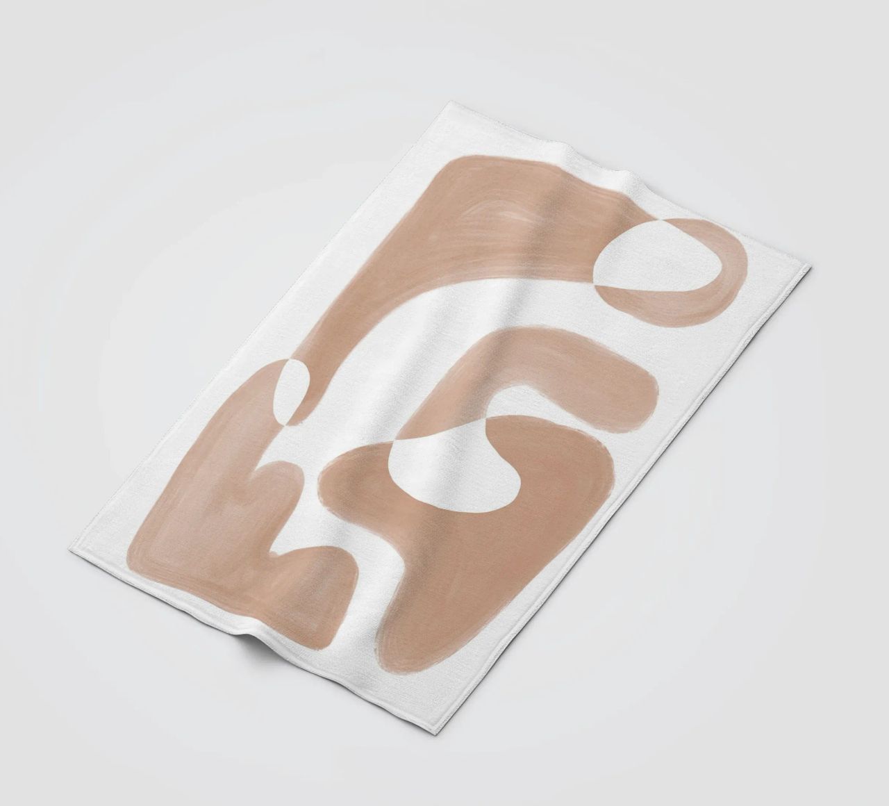 Abstrakte braune geschwungene Formen Fleecedecke von Melloi Art Print