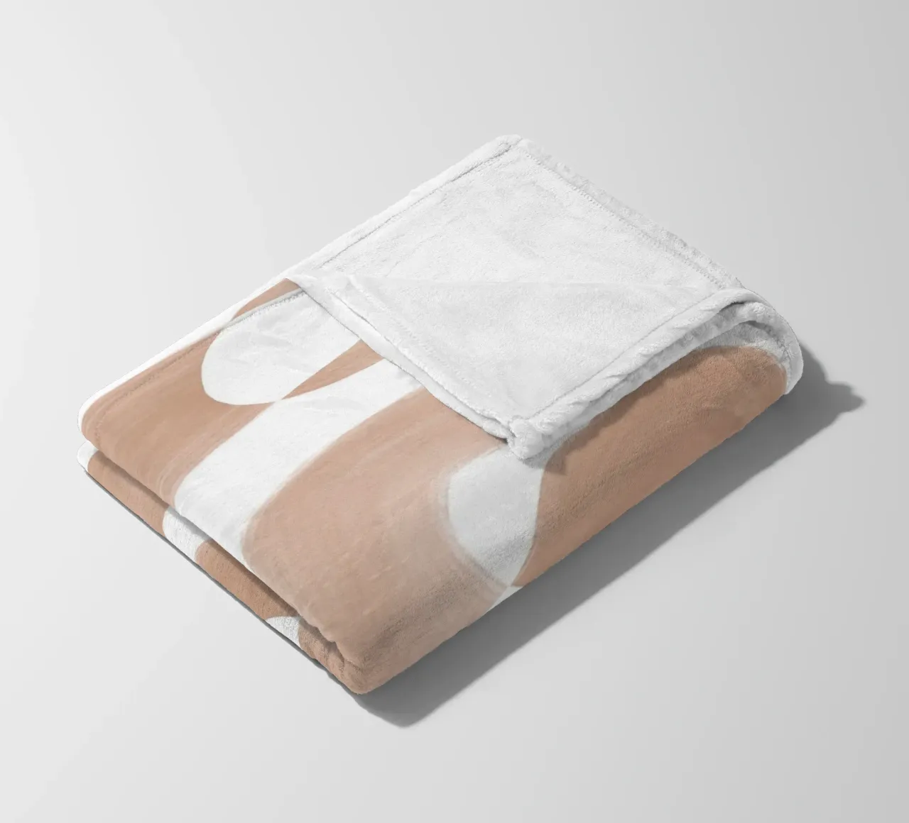 Forme astratte curve di colore marrone coperta in pile da Melloi Art Print