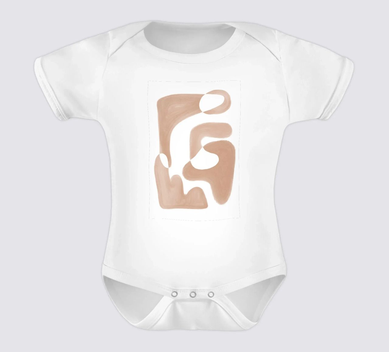 Forme astratte curve di colore marrone body neonato maniche corte da Melloi Art Print