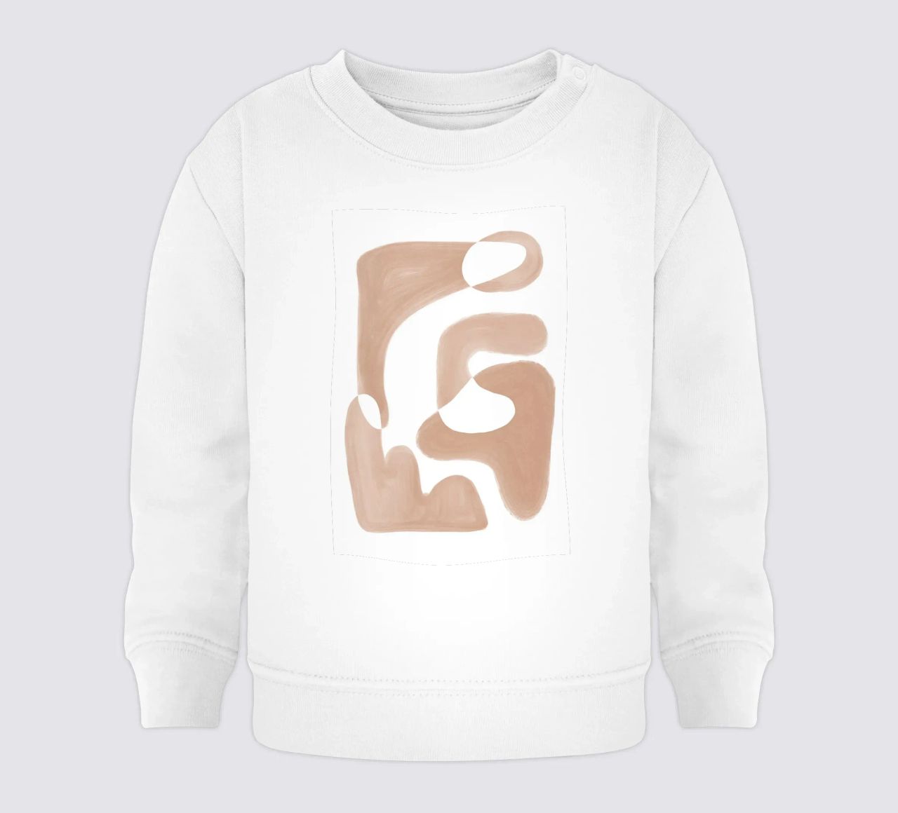 Forme astratte curve di colore marrone felpa neonato da Melloi Art Print