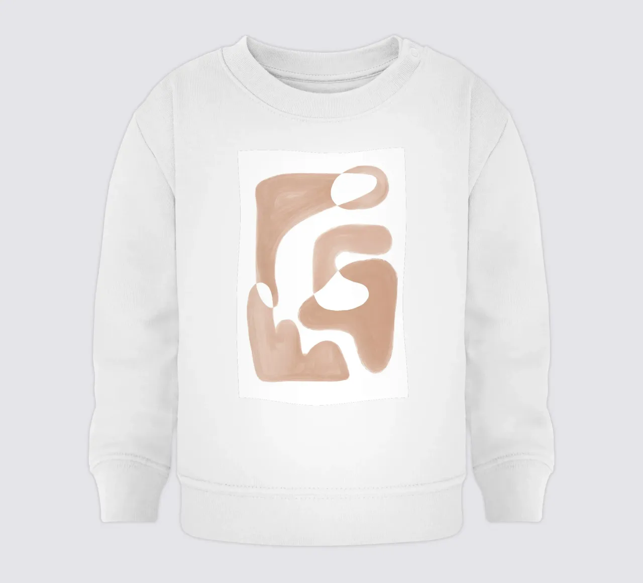 Forme astratte curve di colore marrone felpa neonato da Melloi Art Print