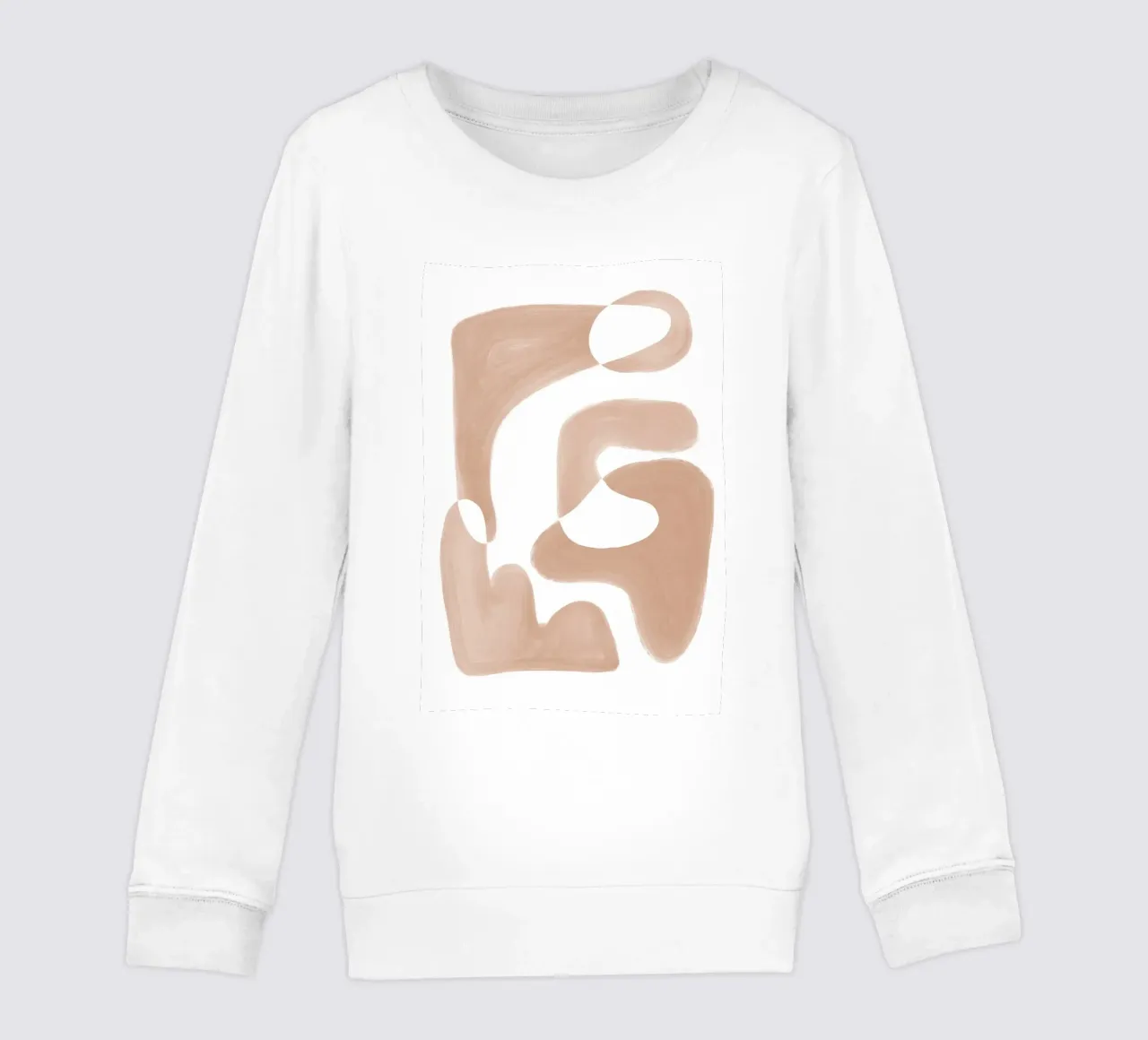 Abstract Brown Curved Shapes kids sweatshirt by Melloi Art Print