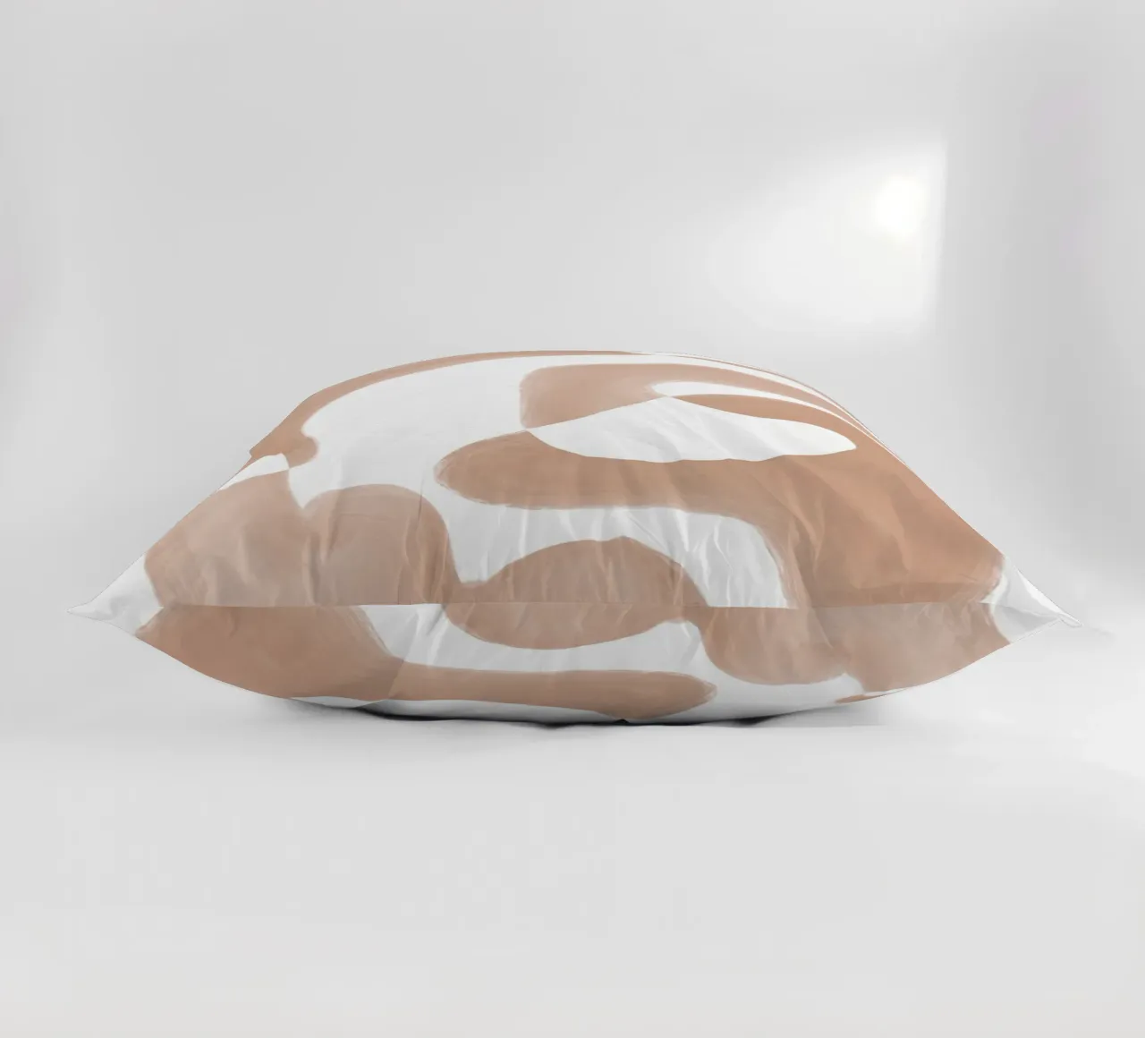 Forme astratte curve di colore marrone cuscino da Melloi Art Print