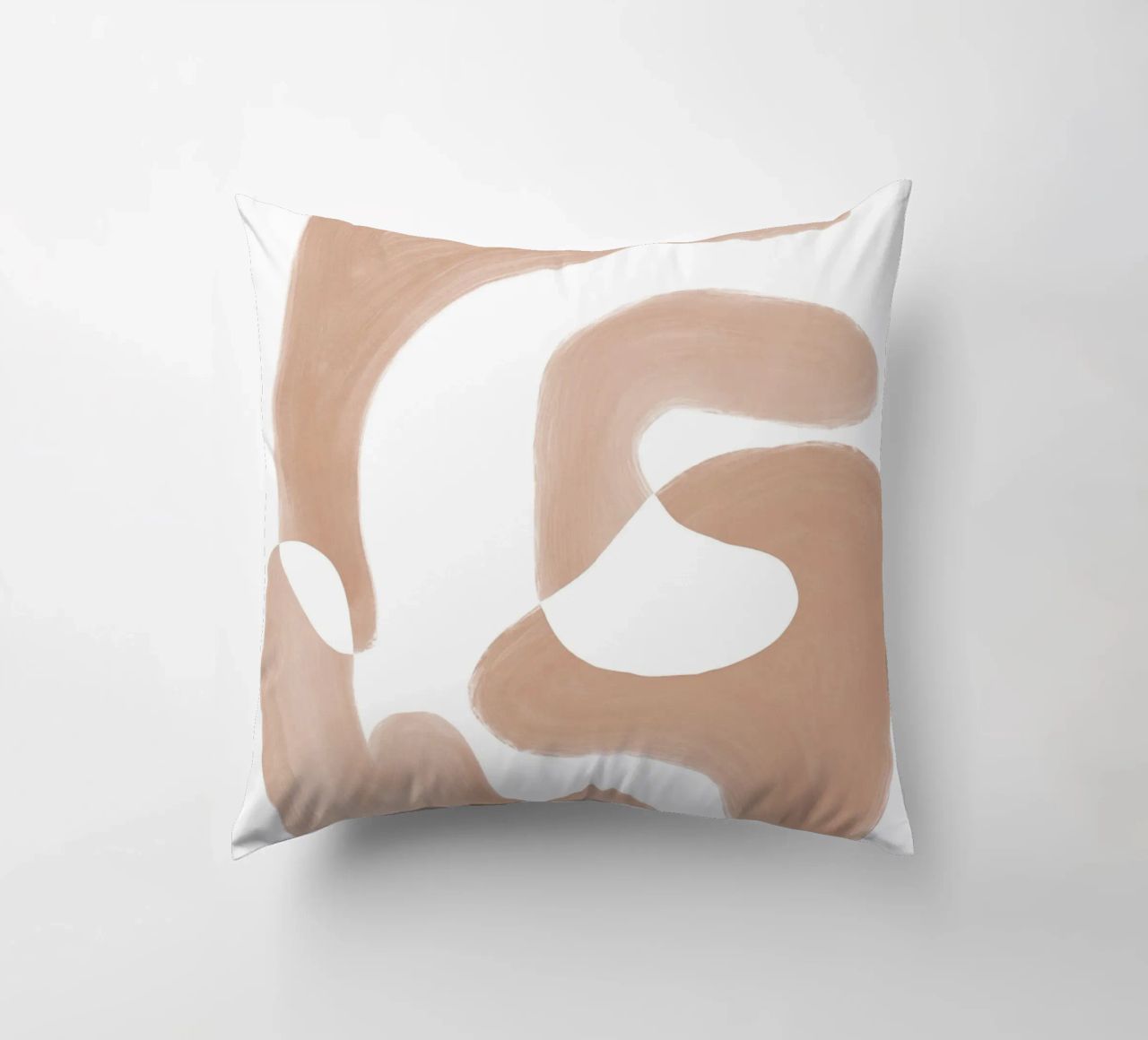 Forme astratte curve di colore marrone cuscino da Melloi Art Print