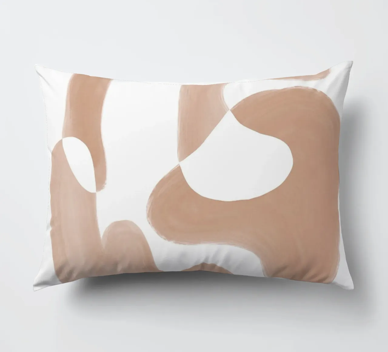 Forme astratte curve di colore marrone cuscino da Melloi Art Print