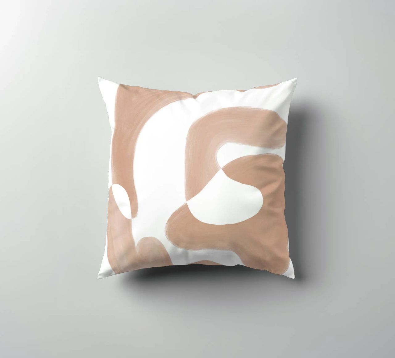 Forme astratte curve di colore marrone cuscino da Melloi Art Print