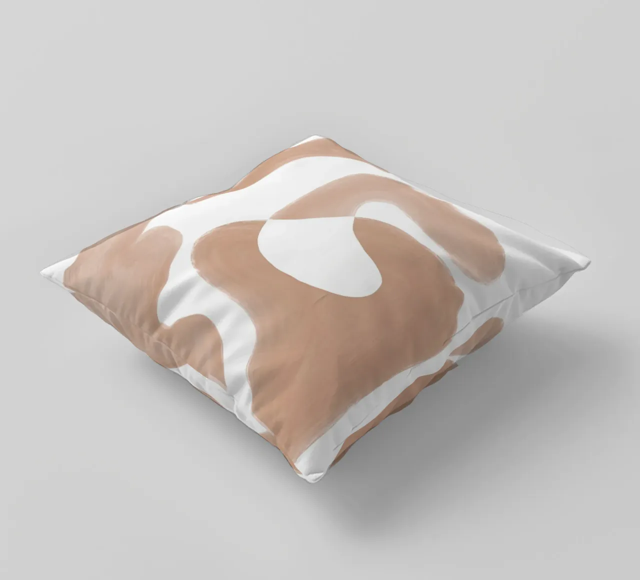 Forme astratte curve di colore marrone cuscino da Melloi Art Print