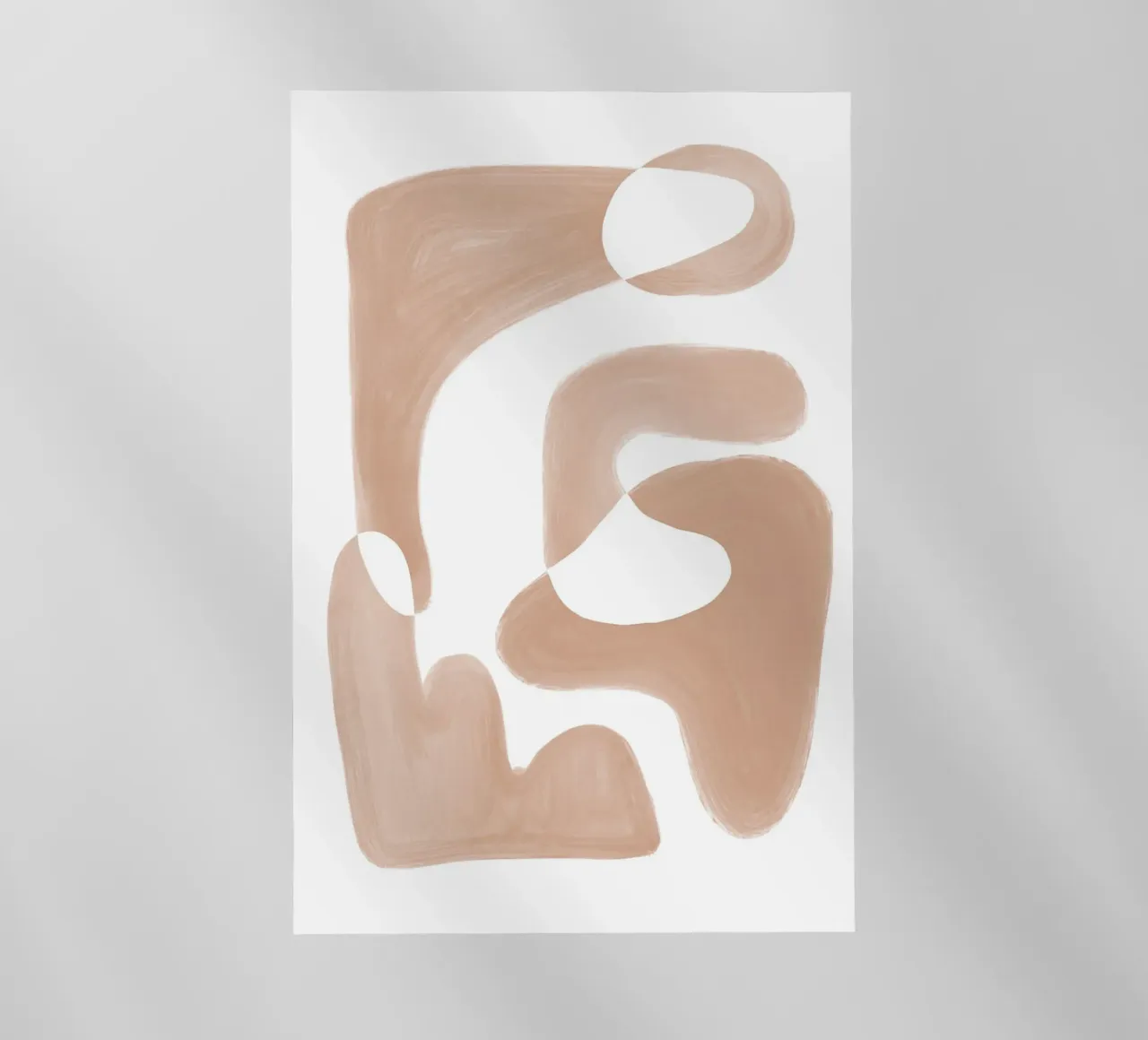 Forme astratte curve di colore marrone pellicola backlit da Melloi Art Print