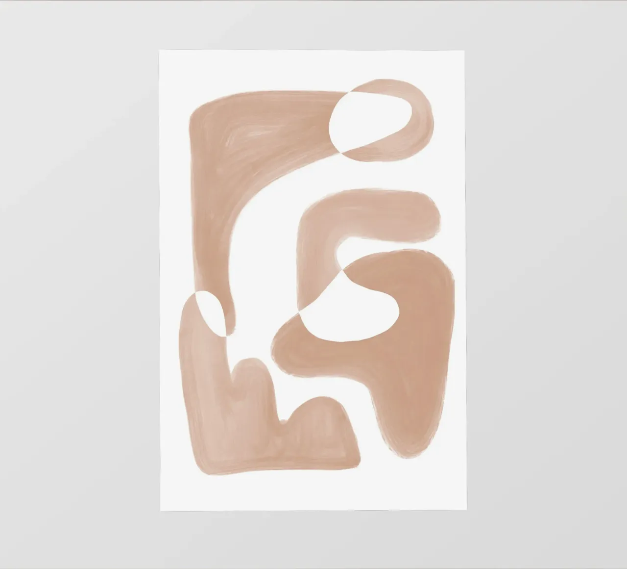 Forme astratte curve di colore marrone pellicola backlit da Melloi Art Print