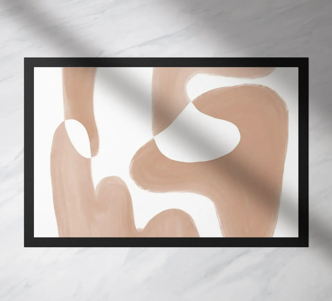 Forme astratte curve di colore marrone zerbino da Melloi Art Print