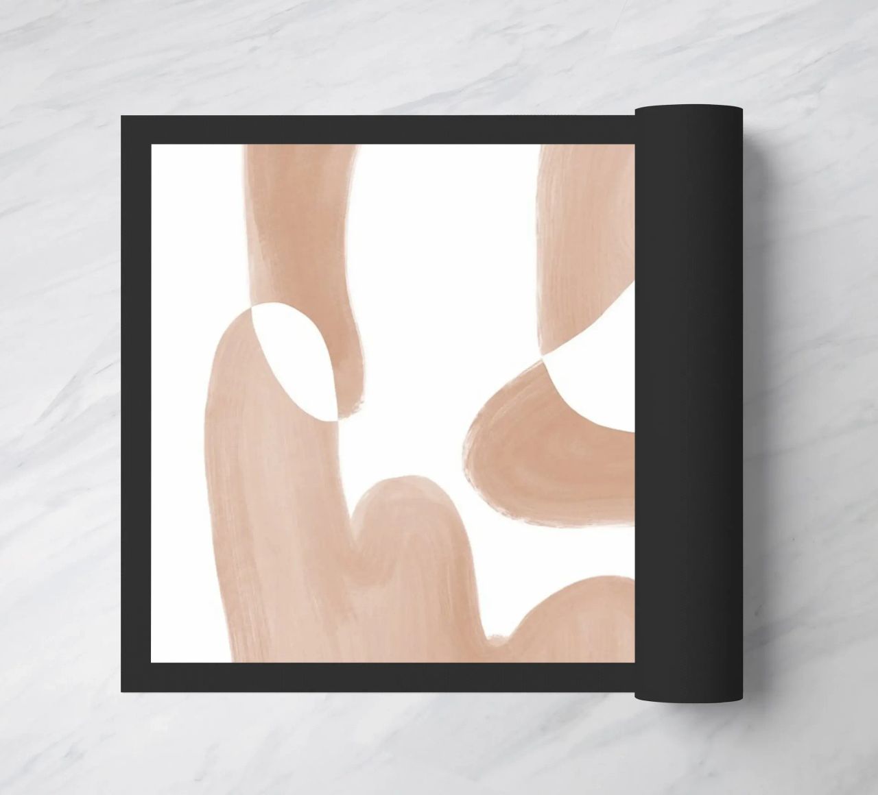 Forme astratte curve di colore marrone zerbino da Melloi Art Print