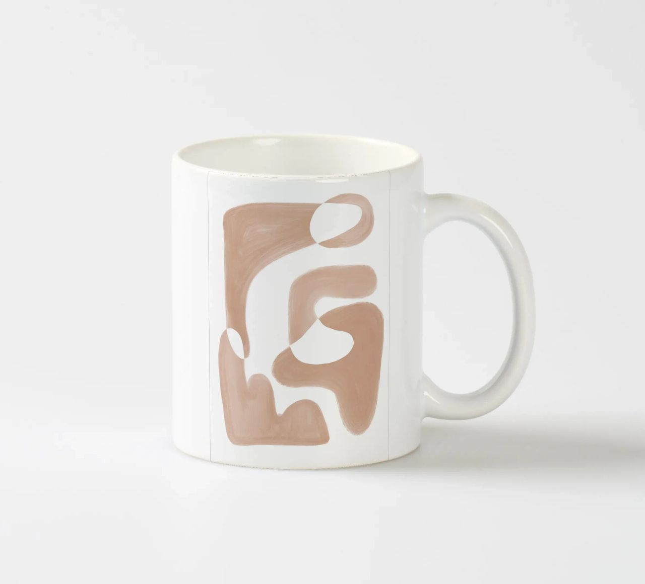 Forme astratte curve di colore marrone tazza in ceramica da Melloi Art Print