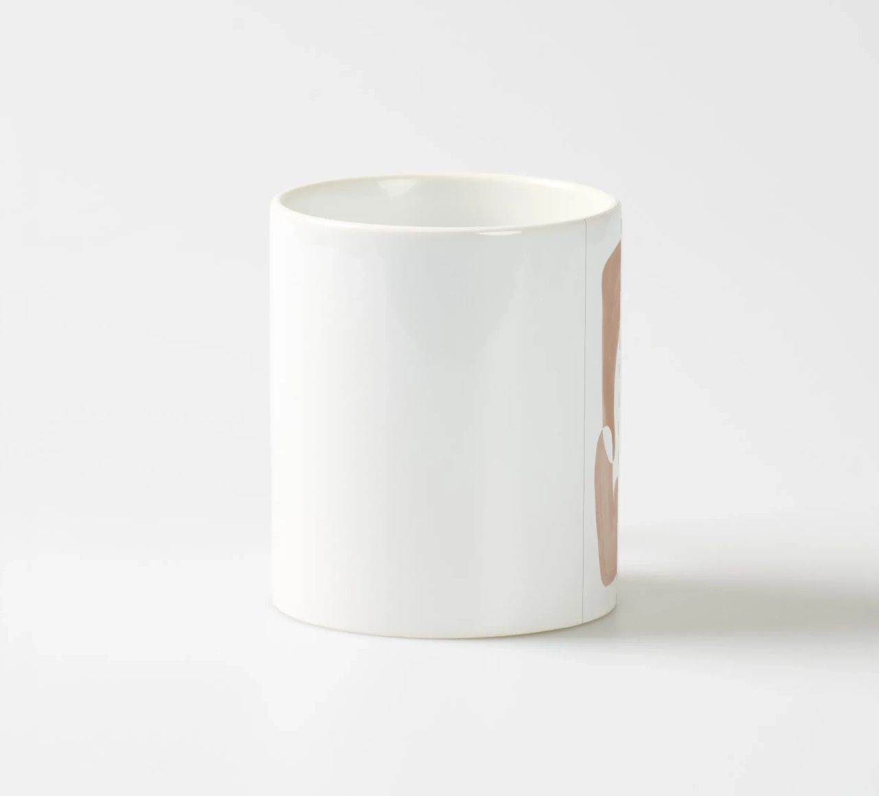 Forme astratte curve di colore marrone tazza in ceramica da Melloi Art Print
