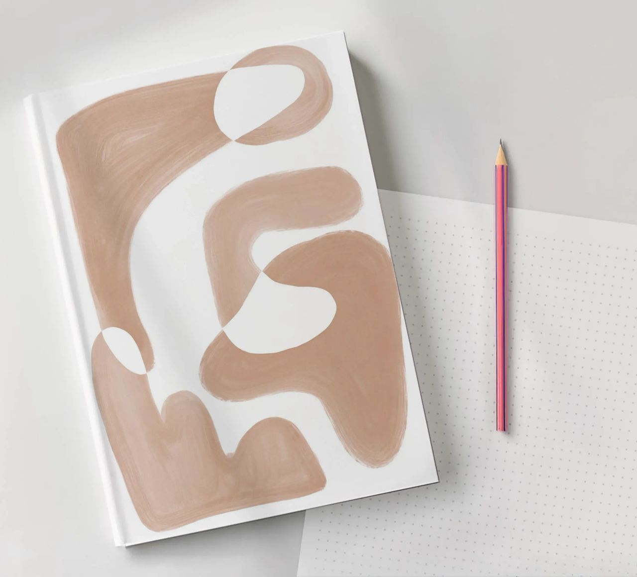 Forme astratte curve di colore marrone diario da Melloi Art Print