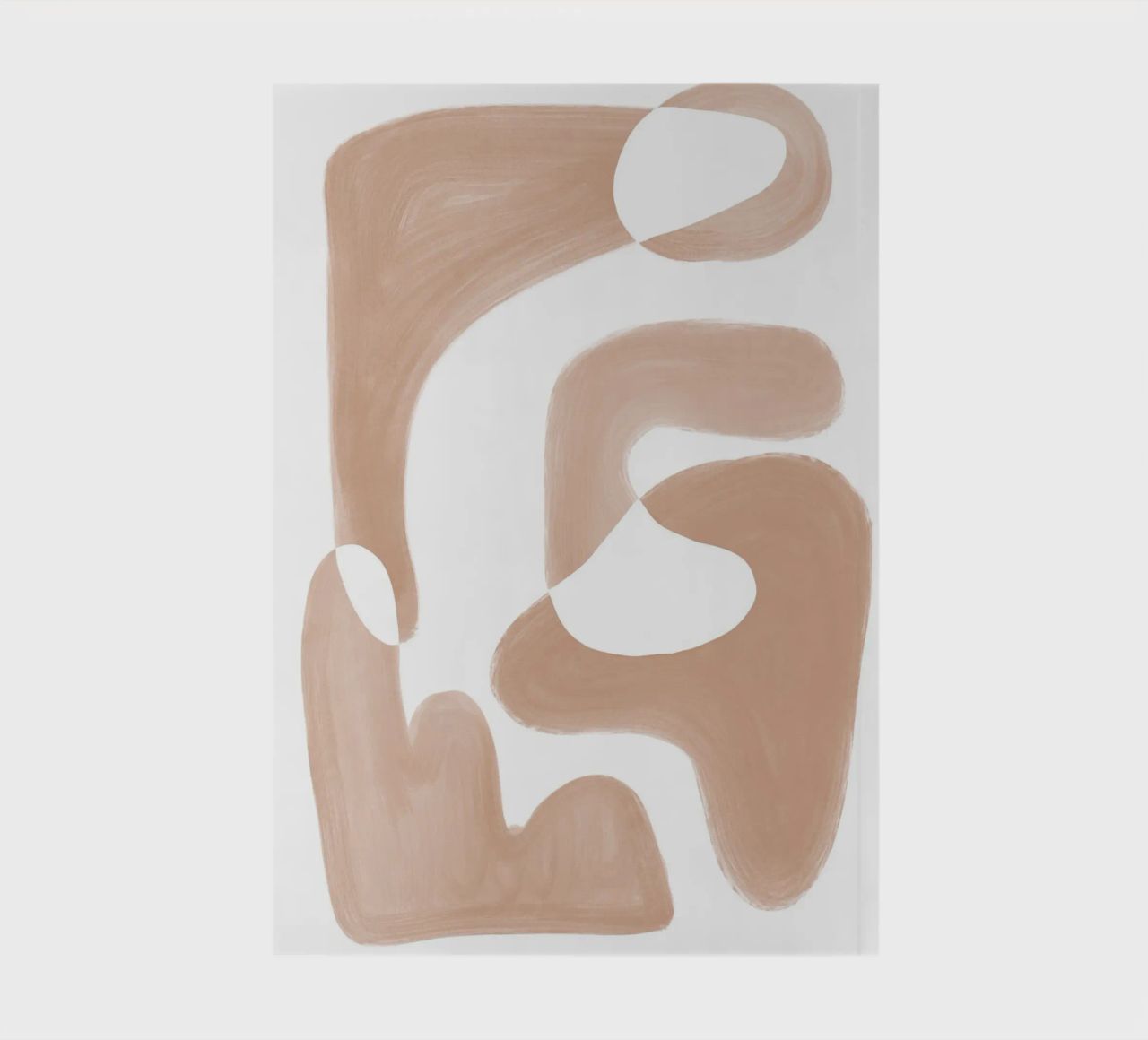 Forme astratte curve di colore marrone diario da Melloi Art Print