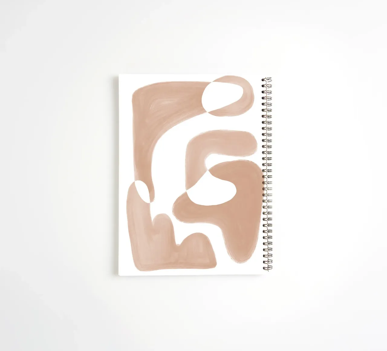 Forme astratte curve di colore marrone diario ad anelli da Melloi Art Print