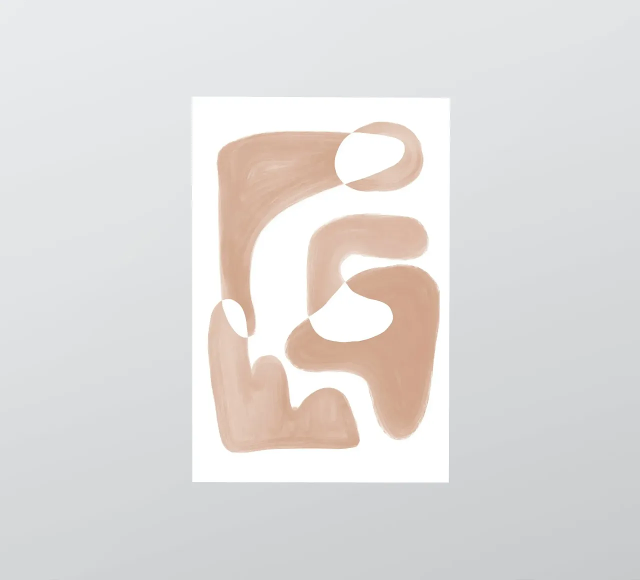 Forme astratte curve di colore marrone adesivo da Melloi Art Print