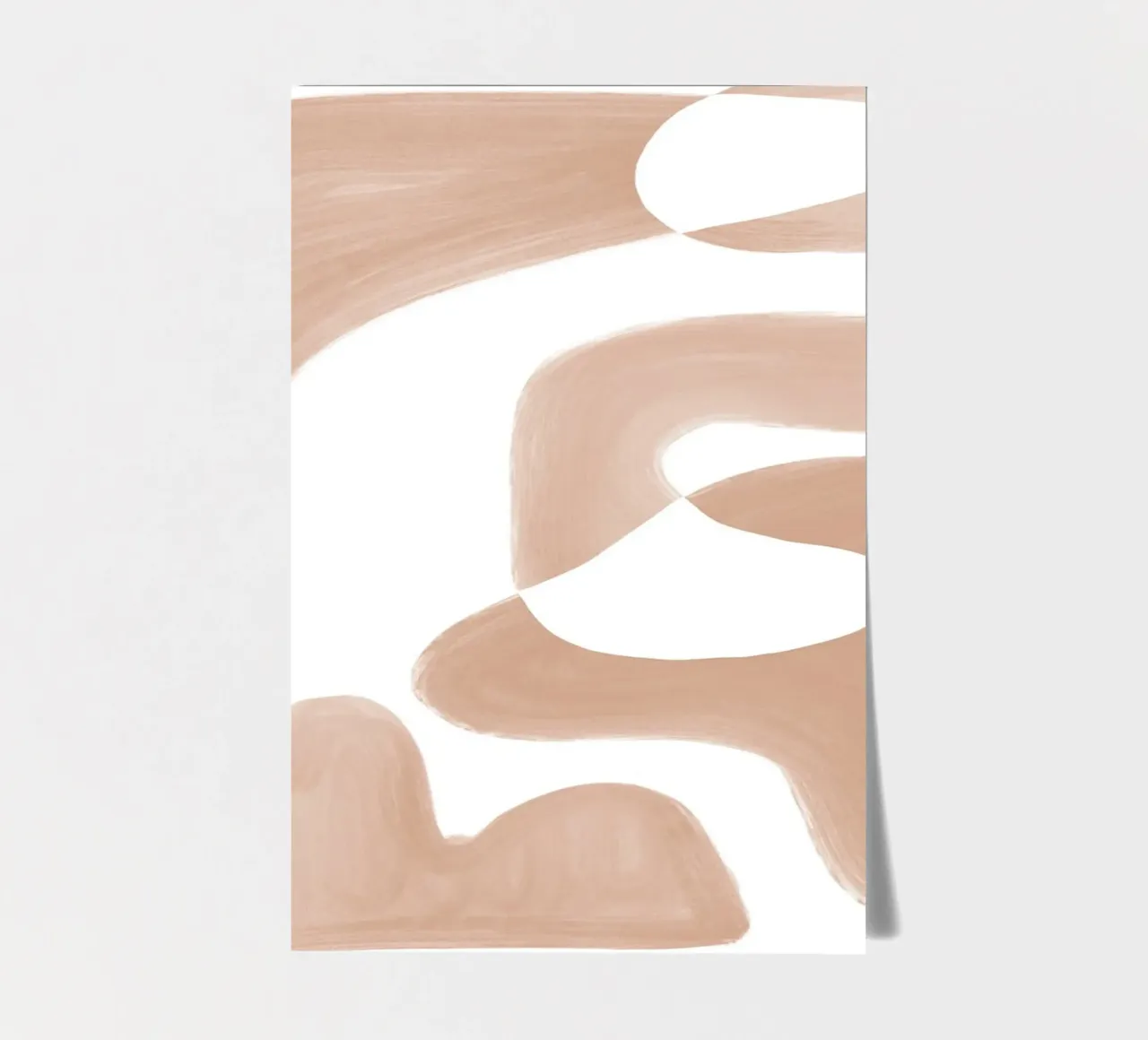 Forme astratte curve di colore marrone foglio adesivo da Melloi Art Print