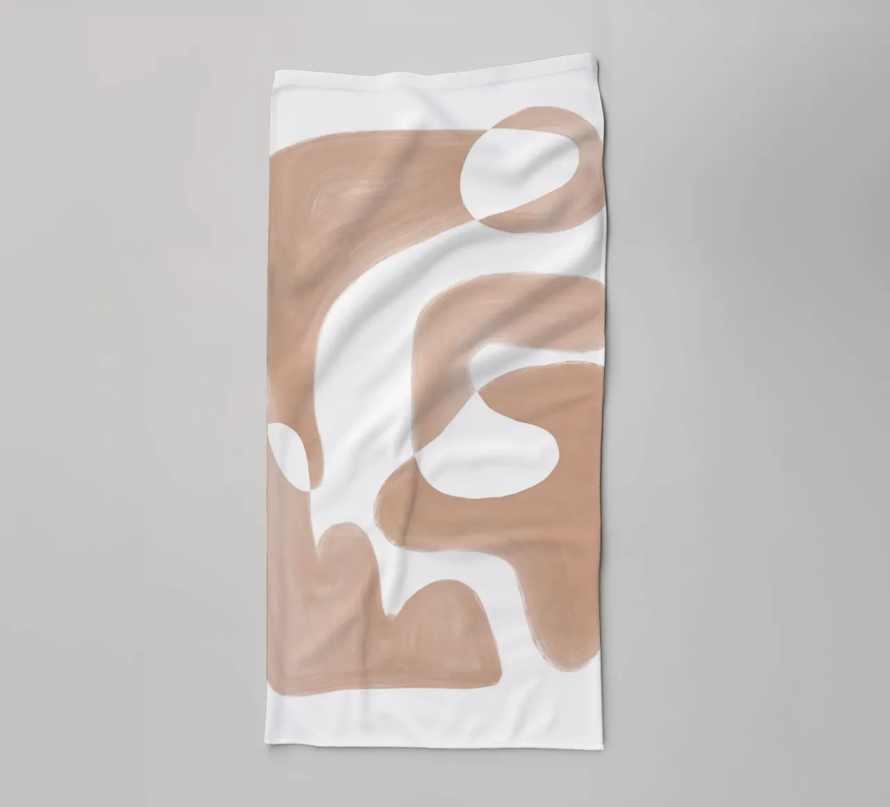 Forme astratte curve di colore marrone asciugamano da bagno da Melloi Art Print