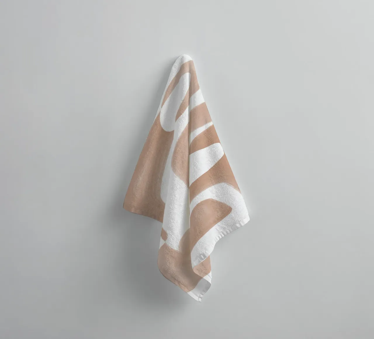 Abstract Brown Curved Shapes towel by Melloi Art Print