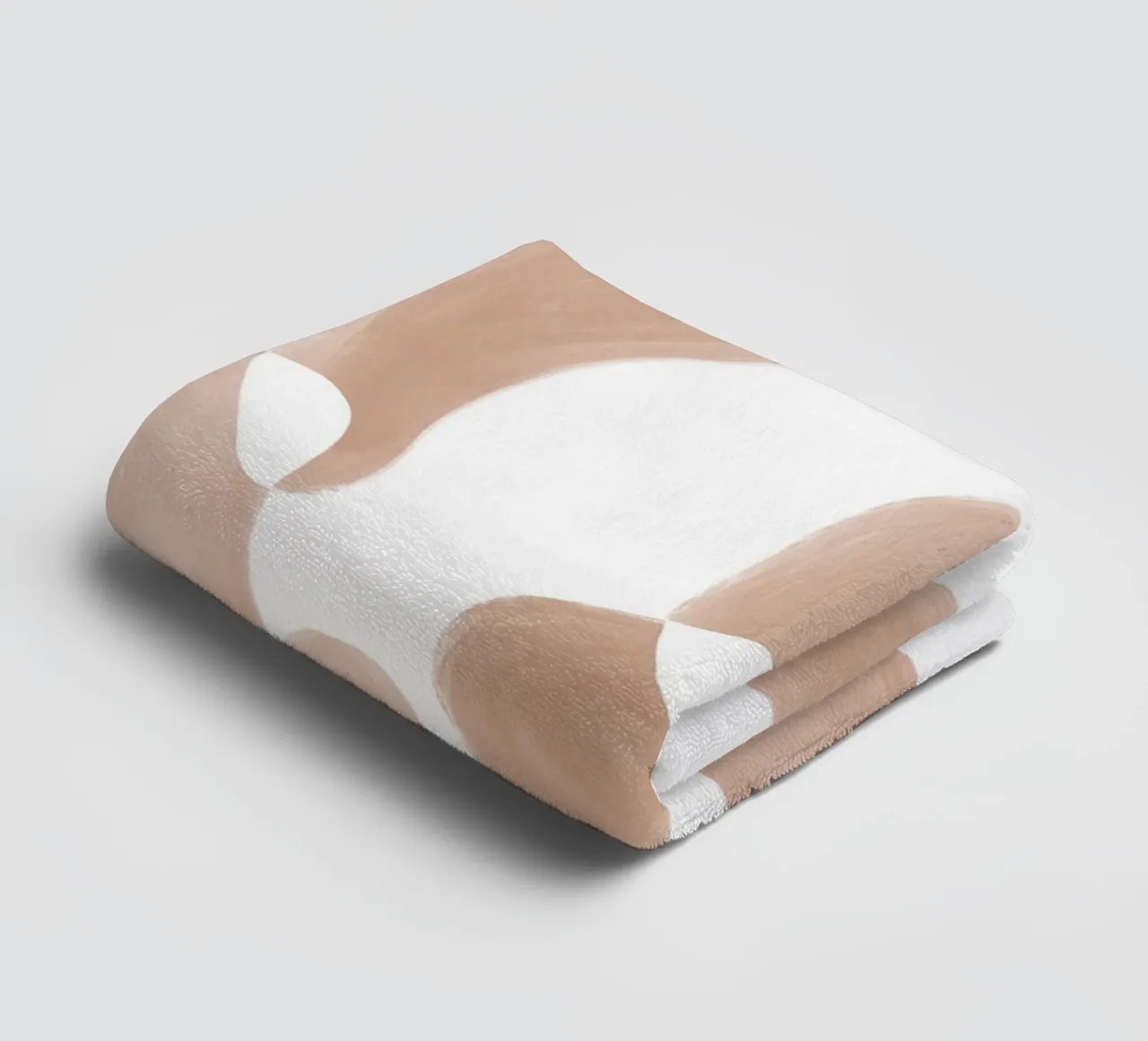 Forme astratte curve di colore marrone asciugamano da bagno da Melloi Art Print