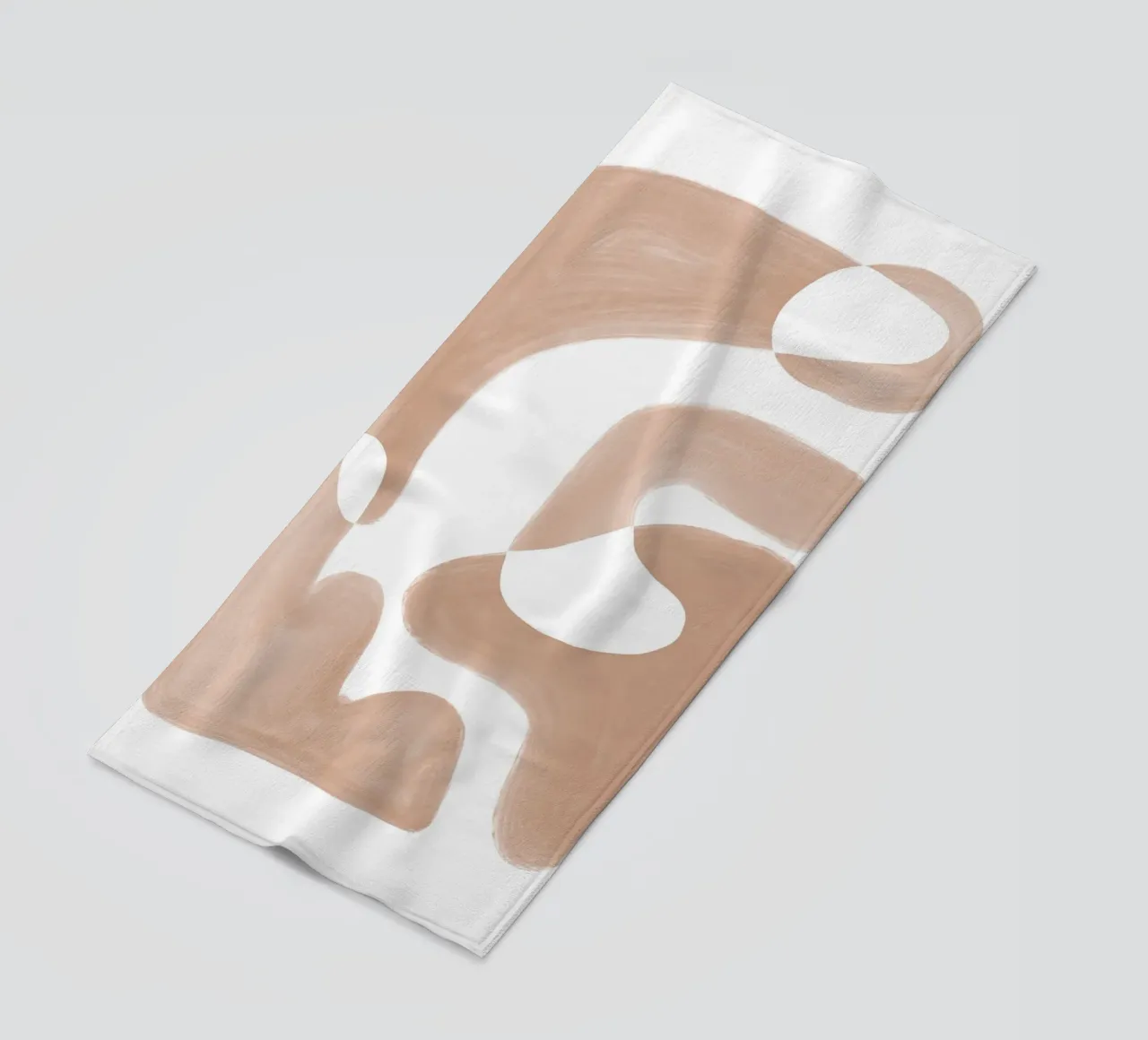 Forme astratte curve di colore marrone telo mare da Melloi Art Print