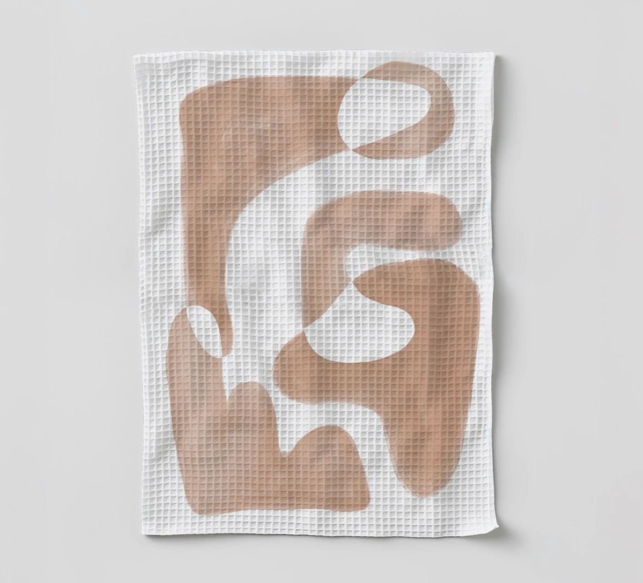 Formes courbes brunes abstraites torchon de Melloi Art Print