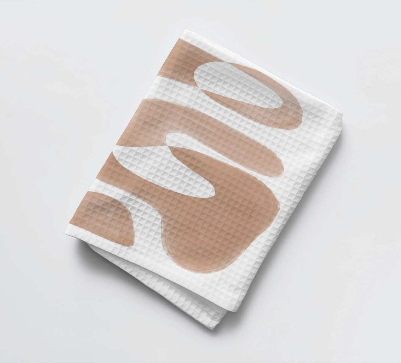 Formes courbes brunes abstraites torchon de Melloi Art Print