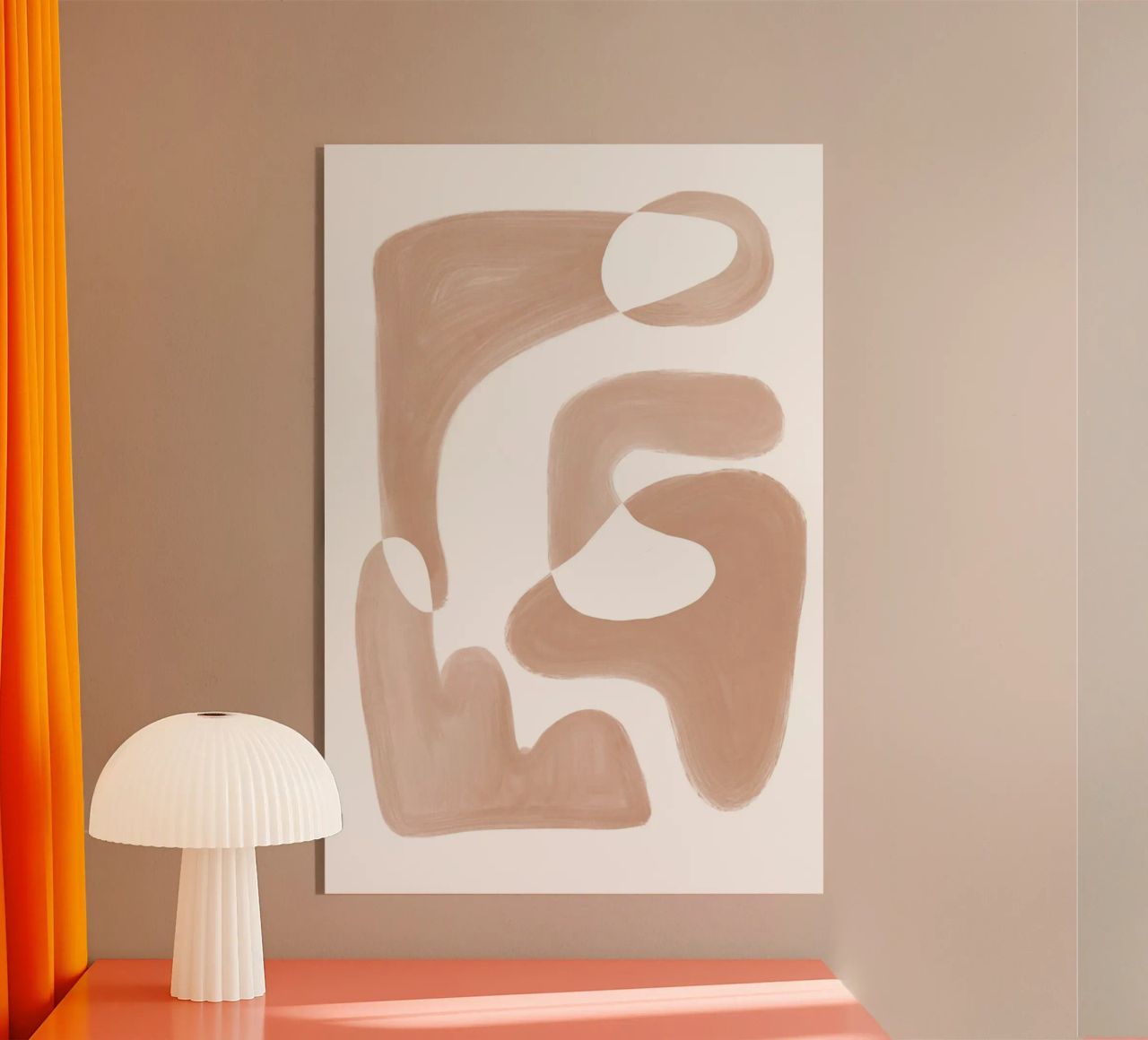Forme astratte curve di colore marrone plexiglass da Melloi Art Print
