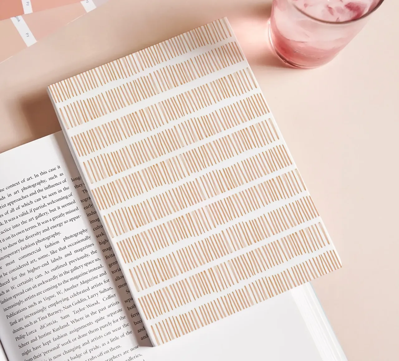 Vertical Line Pattern notebook by Melloi Art Print