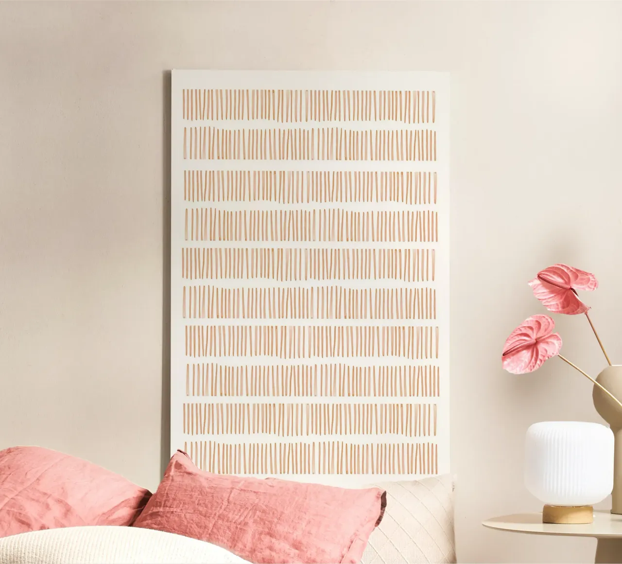 Vertical Line Pattern canvas by Melloi Art Print