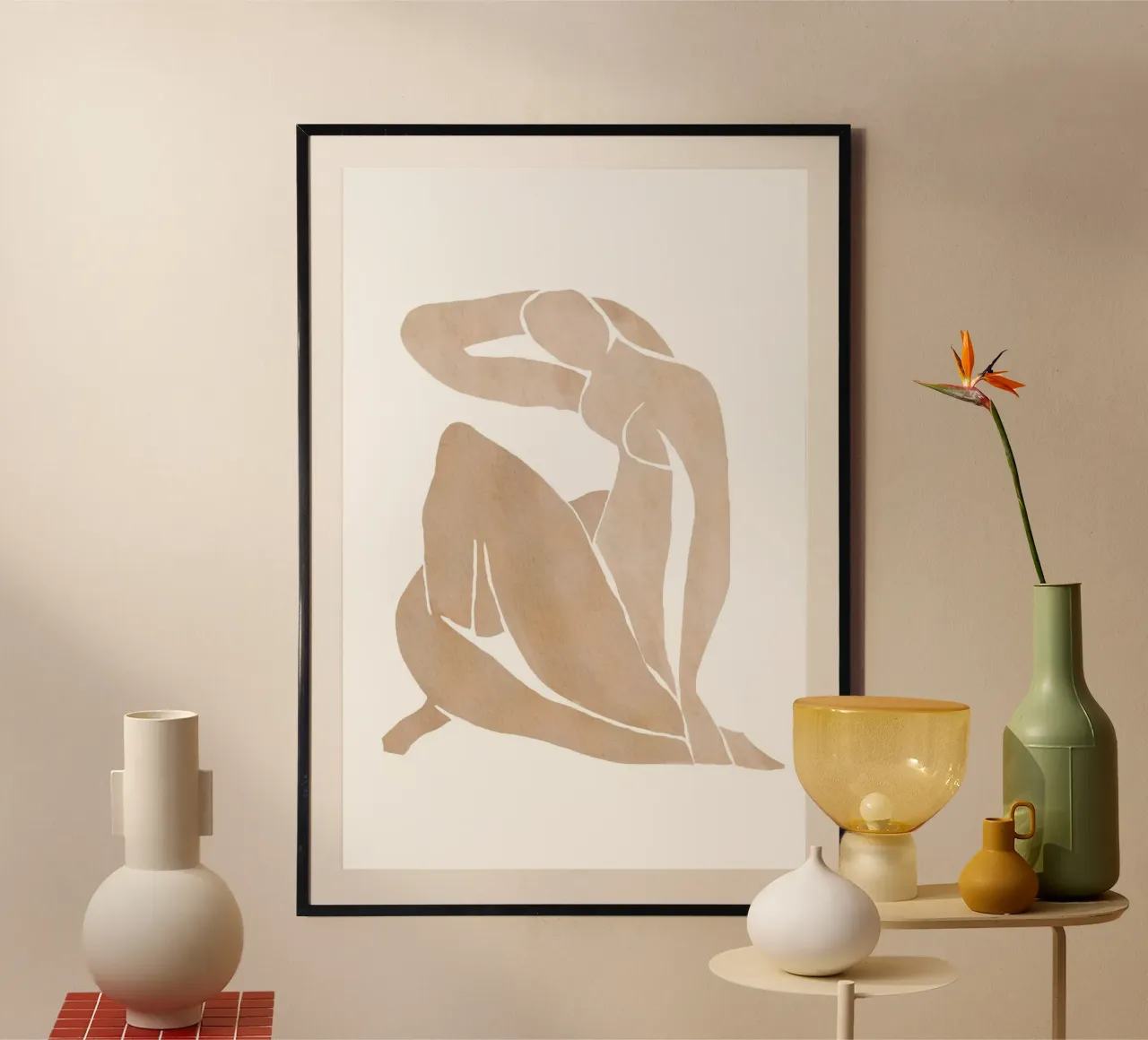 Frau Silhouette in sitzender Pose Poster von Melloi Art Print