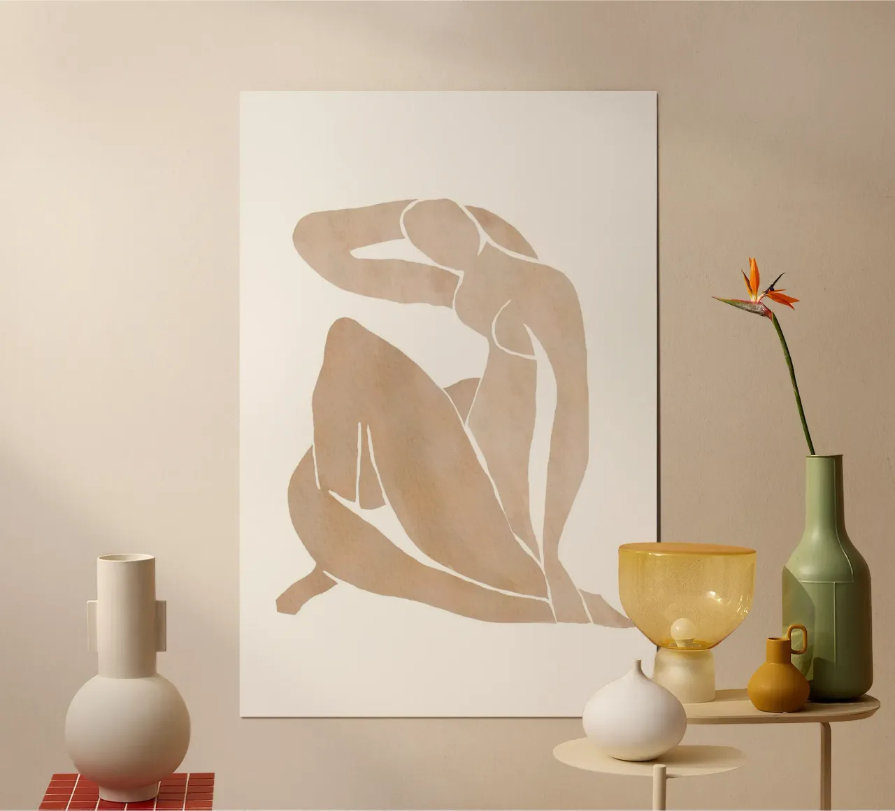 Frau Silhouette in sitzender Pose Poster von Melloi Art Print