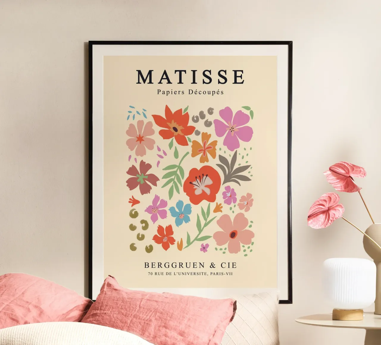 loral art - Ispirato a Matisse poster con telaio in alluminio da Whole©