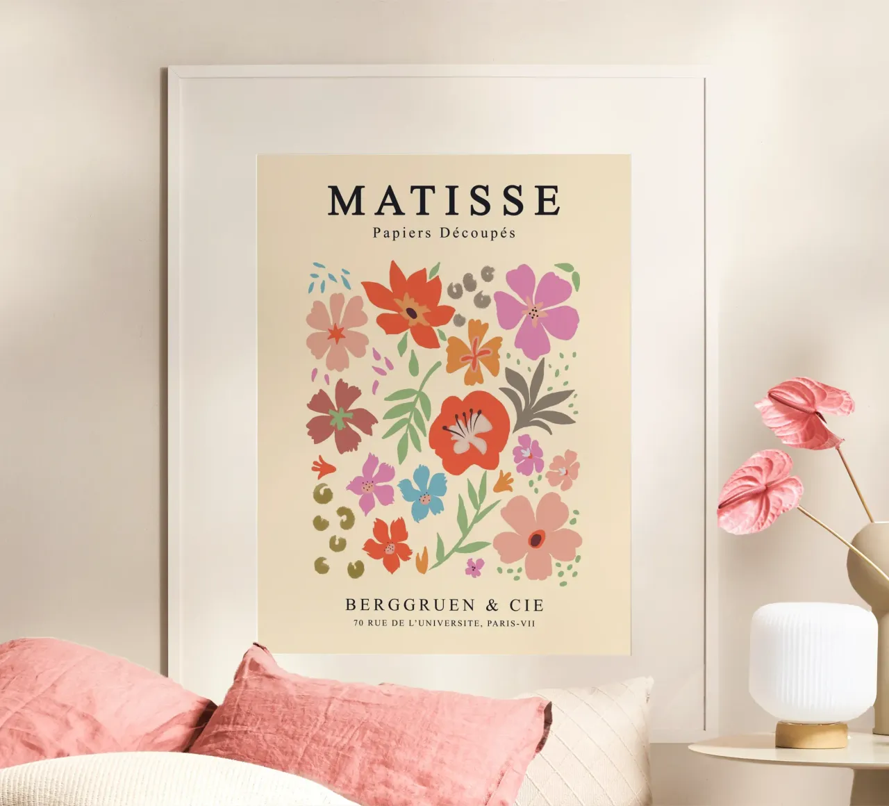 loral art - Ispirato a Matisse poster con telaio in alluminio da Whole©