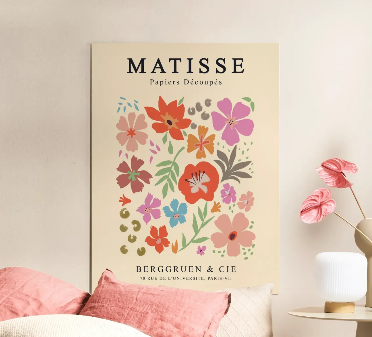 loral art - Ispirato a Matisse poster con telaio in alluminio da Whole©