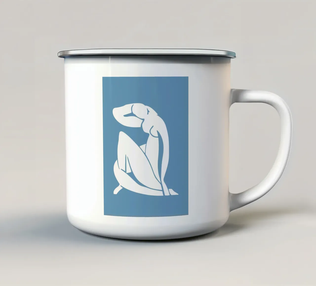 Matisse Silhouet - Abstracte Kunst emaille mok van Whole©