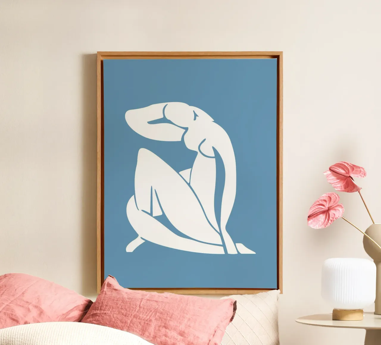 Matisse Silhouet - Abstracte Kunst canvas met Baklijst van Whole©