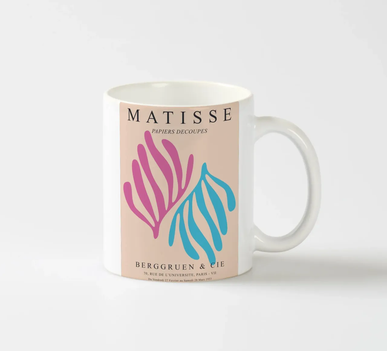 Matisse Vormen - Abstracte elegantie keramische mok van Whole©