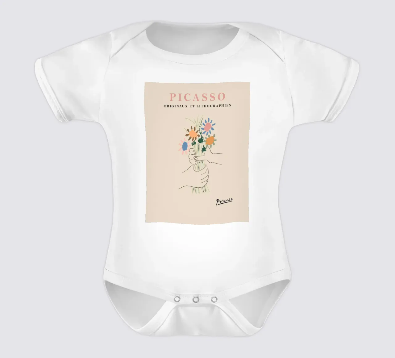 Fleurs de Picasso - un art intemporel body bébé de Whole©