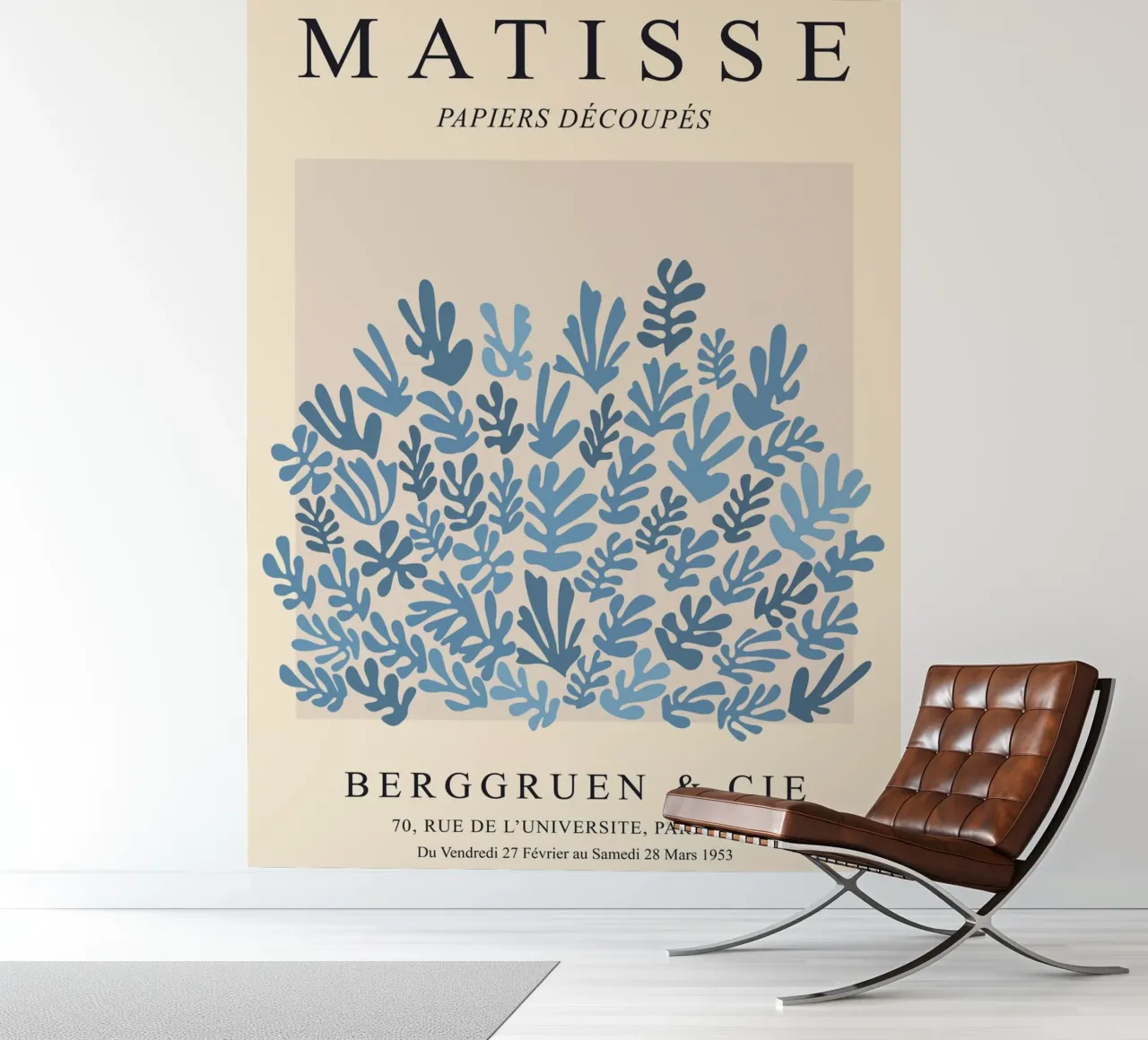 Blaues Matisse-Muster Fototapete von Whole©