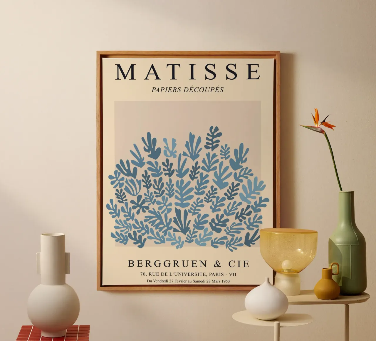 Blue Matisse pattern canvas with Floater frame by Whole©