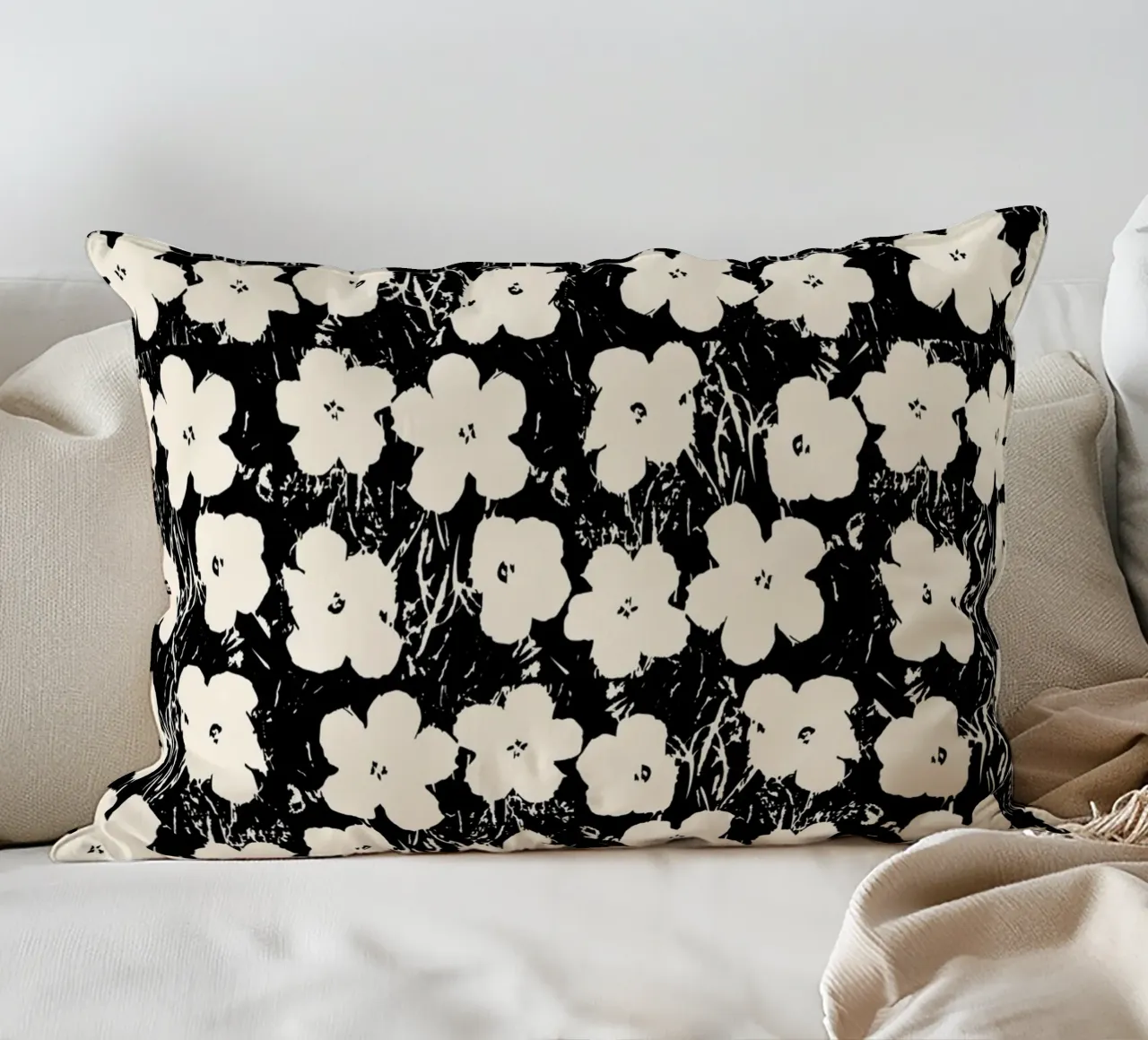 Matisse, motivo floreale in bianco e nero cuscino da Whole©